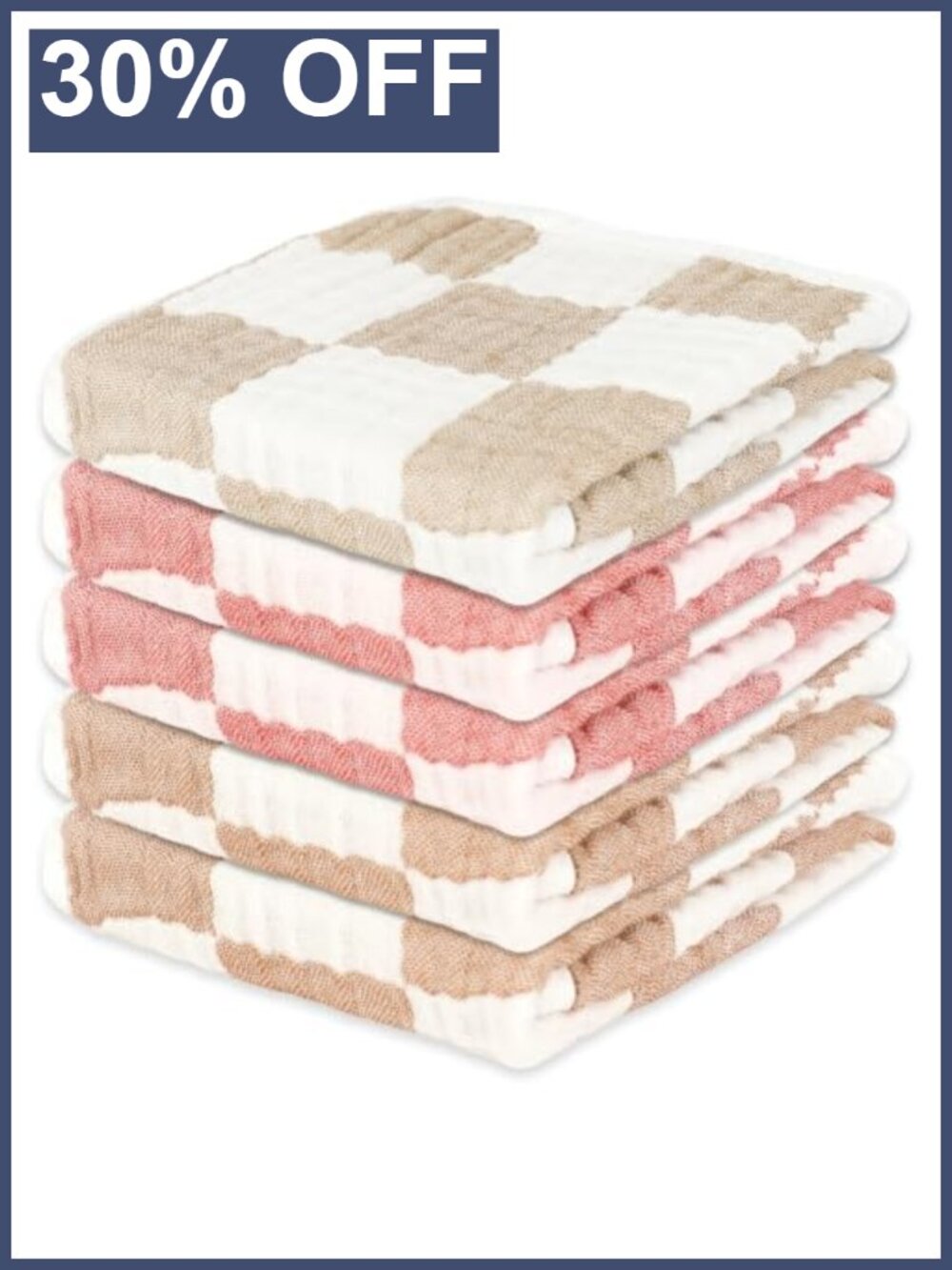 100% Cotton Muslin Burp Cloths 5-Pack Baby Boy Girl Newborn Essentials
